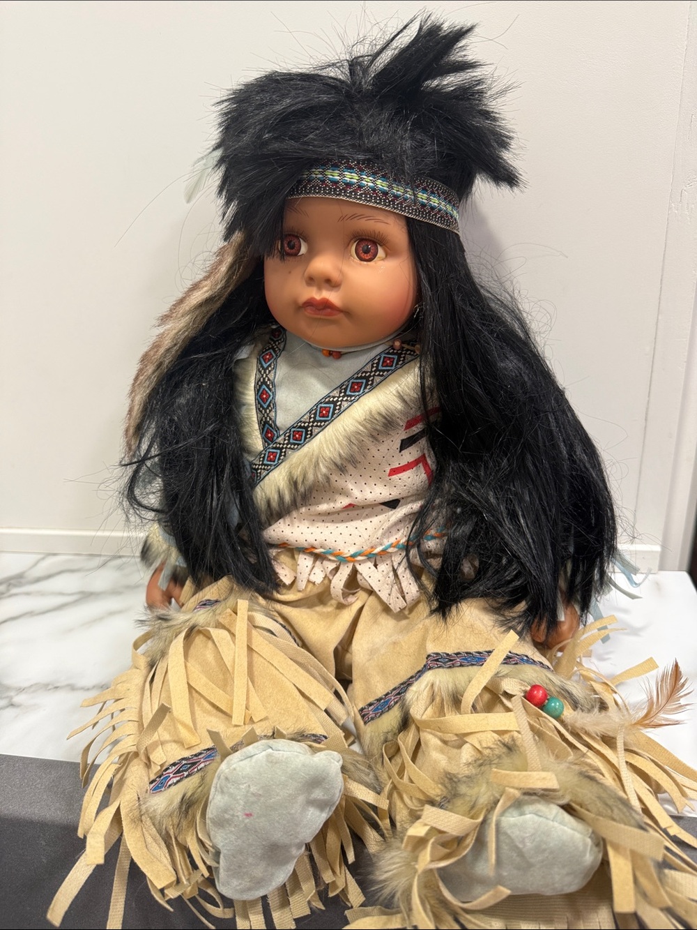 vintage Cathay Collection porcelain Native American doll